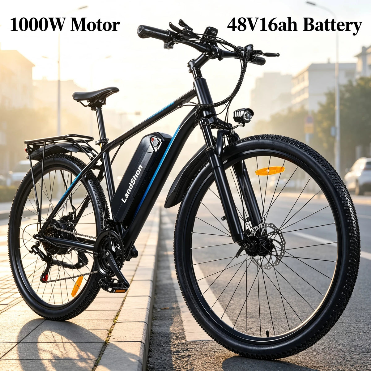Bicicleta eléctrica K29 de 29 pulgadas, motor de 1000 W, batería de 48 V 6 Ah, 45 km/h, cuadro de aleación de aluminio, 21 velocidades, para adultos, montaña y uso urbano