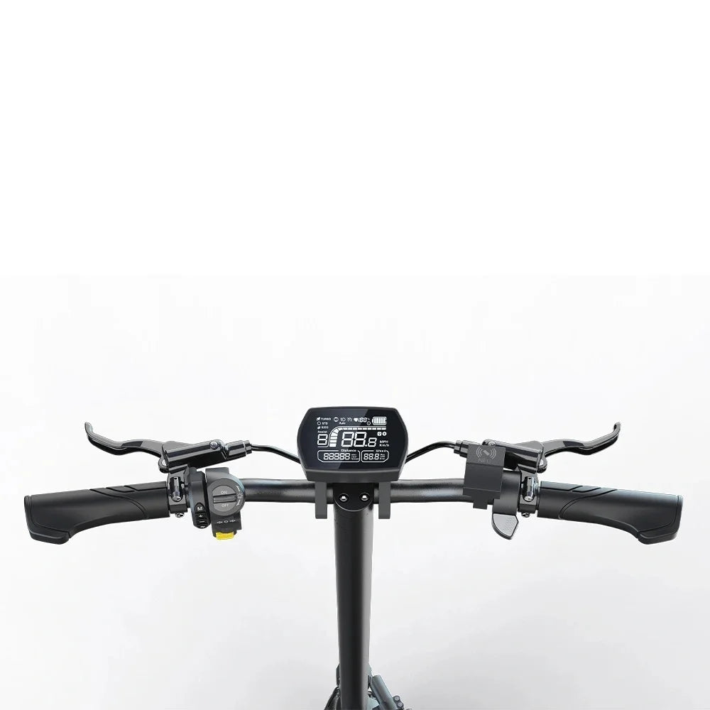 Manillar de patinete eléctrico con pantalla digital y dos empuñaduras negras
