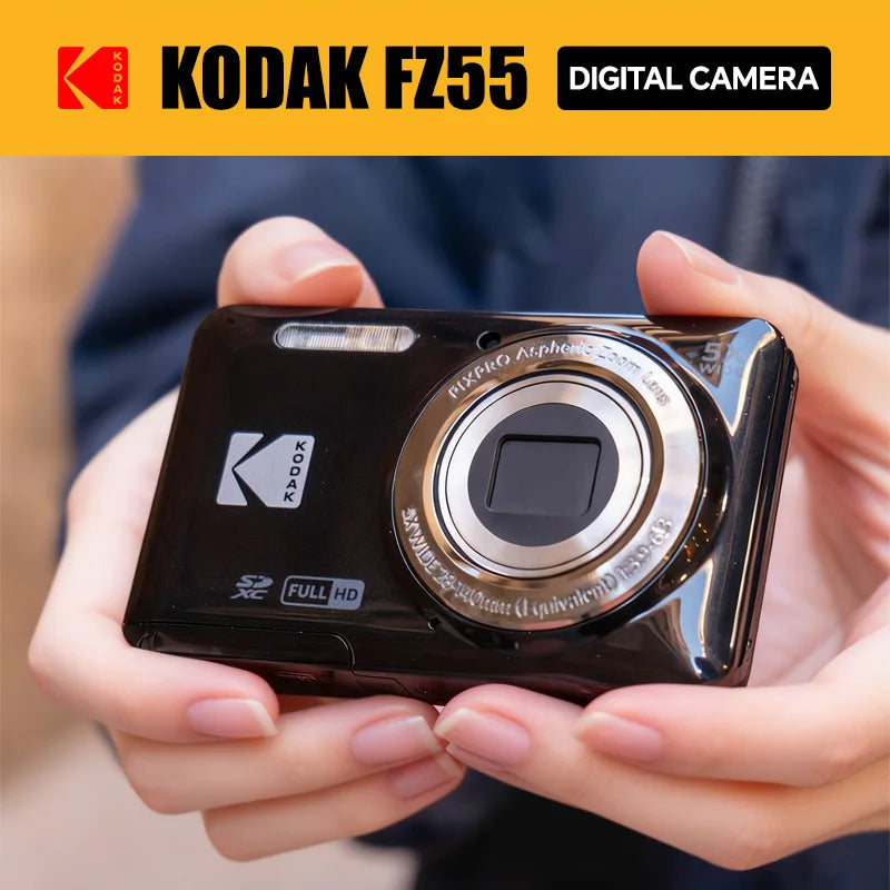Cámara Digital KODAK PIXPRO FZ55 de 16MP con Zoom Óptico 5X, Gran Angular de 28mm, Video Full HD 1080P, Pantalla LCD de 2.7'', Cámara para Vlogging