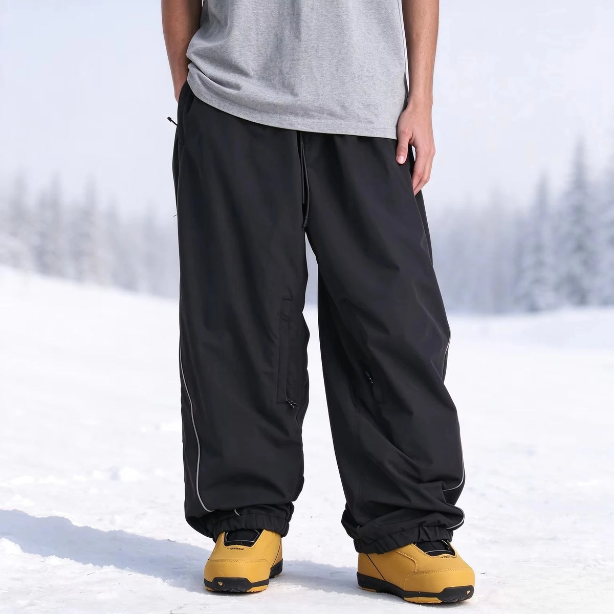 GSOU SNOW Pantalones de esquí para hombre, nuevos, a prueba de viento, holgados, impermeables, para invierno, actividades al aire libre, snowboard, reflectantes, para mujer, adultos, transpirables