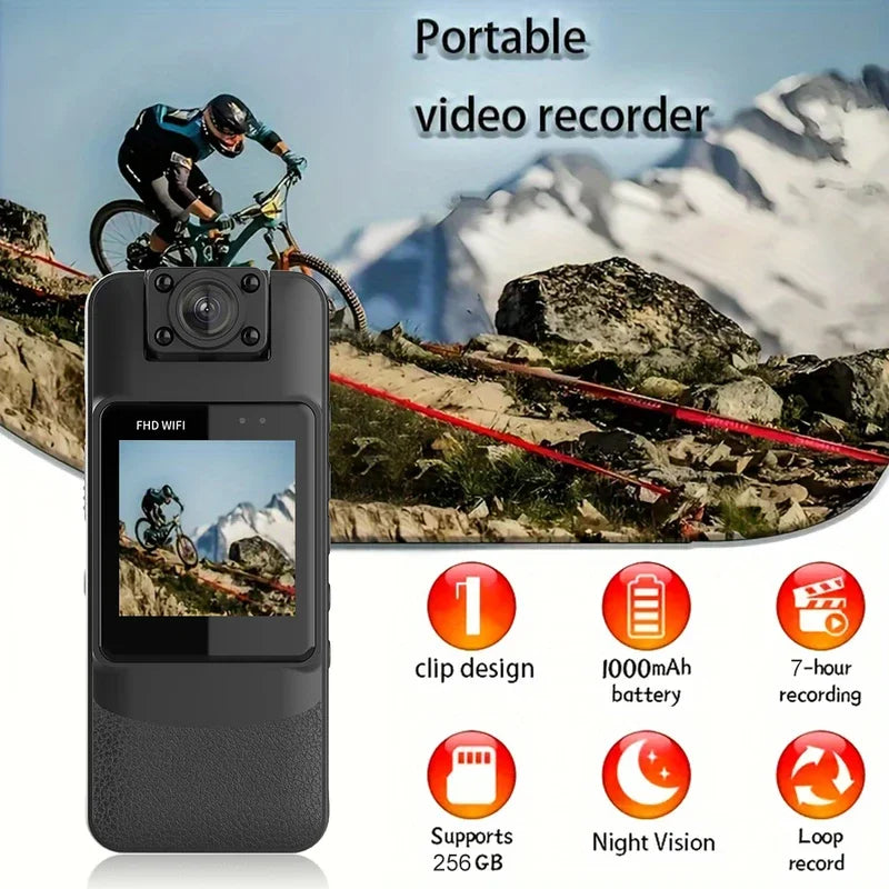 Mini cámara 4K UHD WiFi, grabadora de Audio y vídeo Digital portátil, BodyCam de policía, visión nocturna, deportes, DV, videocámara pequeña para bicicleta