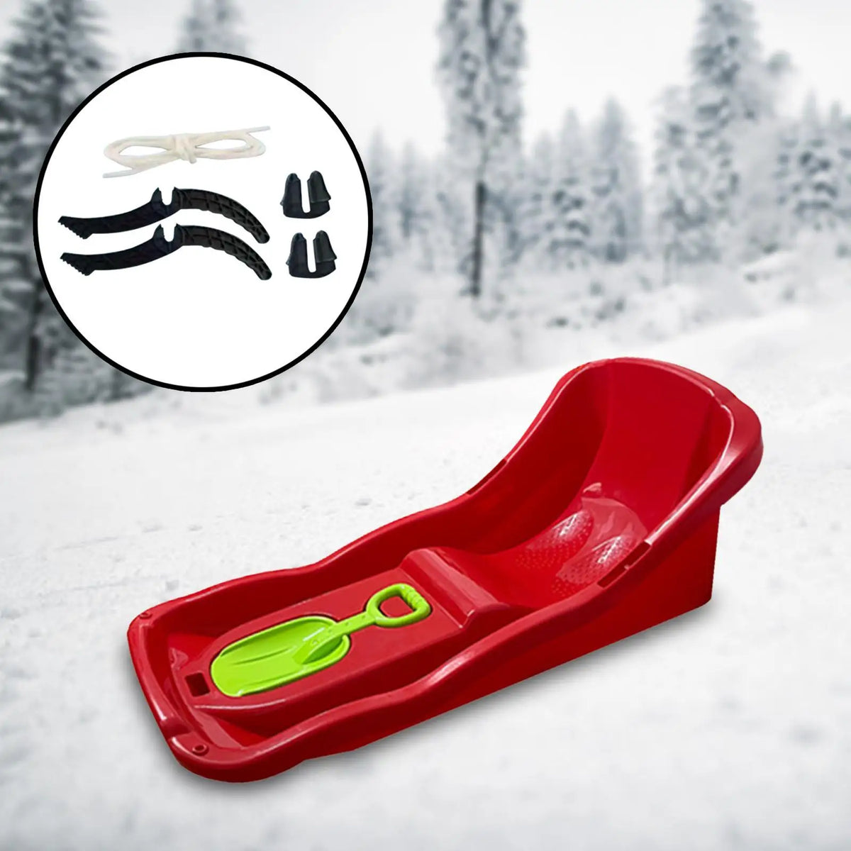 Trineo de nieve de 92 cm, trineo para patinar sobre césped, tobogán multifuncional, juguete de invierno para practicar deportes de nieve, ideal para el césped, el jardín y actividades deportivas al aire libre.