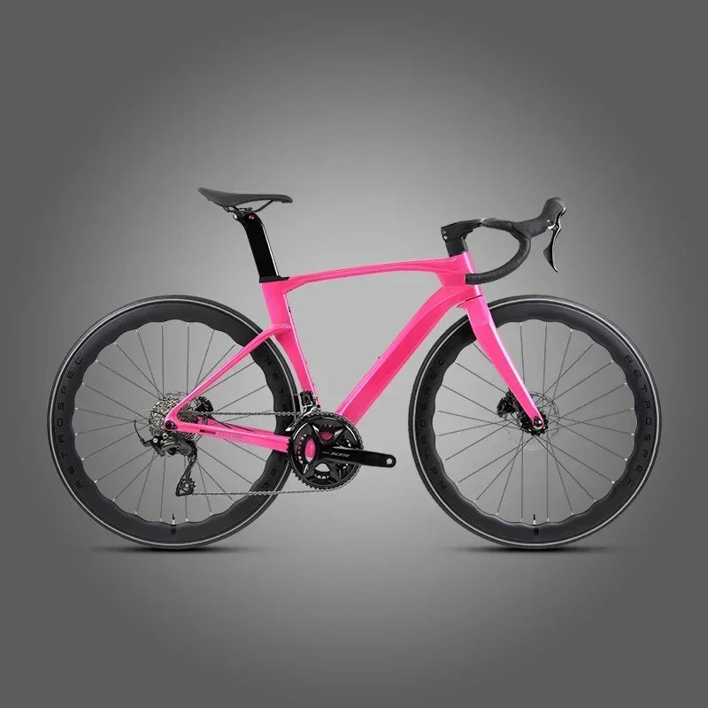 Bicicleta de ruta TWITTER CYCLONE 105, grupo R7120-24S, cableado interno totalmente oculto, fibra de carbono T1000, frenos de disco hidráulicos R7070