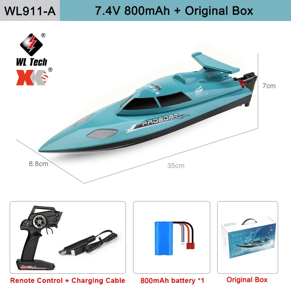 Lancha rápida de carreras WLtoys WL911-A / WL918, barco a control remoto de 2.4G de alta potencia, juguete para adultos y niños