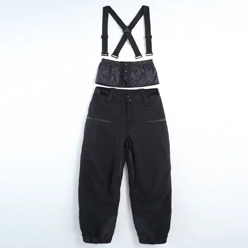 Nuevos pantalones de esquí para hombre, monos de esquí cálidos y gruesos para exteriores, pantalones de snowboard holgados impermeables a prueba de viento para nieve