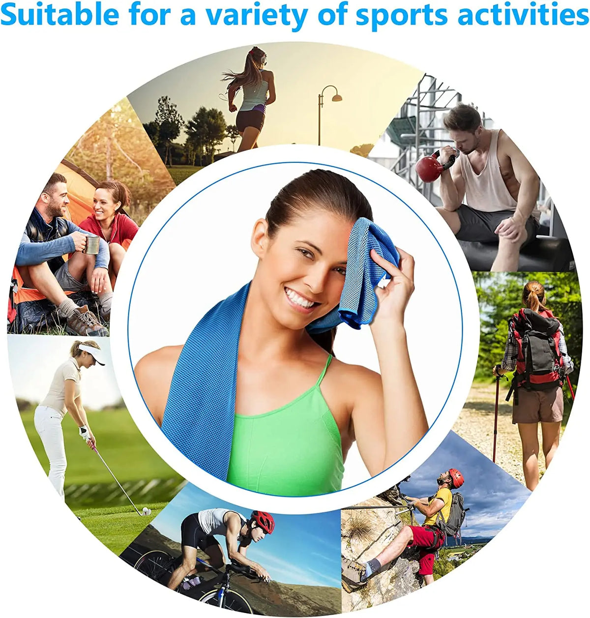 4 toallas refrescantes grandes (35,4 x 11,8 pulgadas) - Toallas suaves, transpirables y de secado rápido, perfectas para actividades al aire libre, gimnasio, yoga, correr