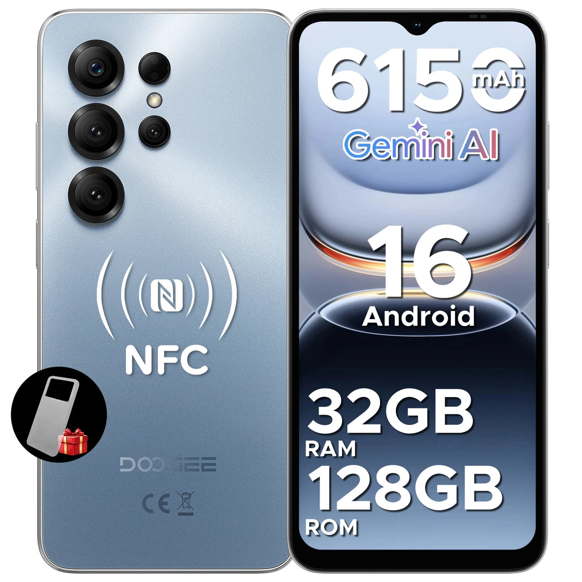 Smartphone Android DOOGEE Note56X Pro VIP Edition 16" Batería 6150 mAh 32 GB RAM (4 + 28) 128 GB ROM Compatible con Google Pay