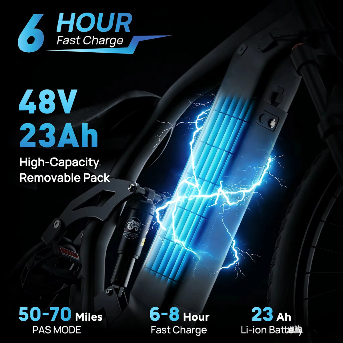 CLIMTOP Q31 Electric Bike for Adults 1000W Motor 48V 23Ah Lithium Battery 27.5" E-bike Full Suspension Bicycle for Mountains Road