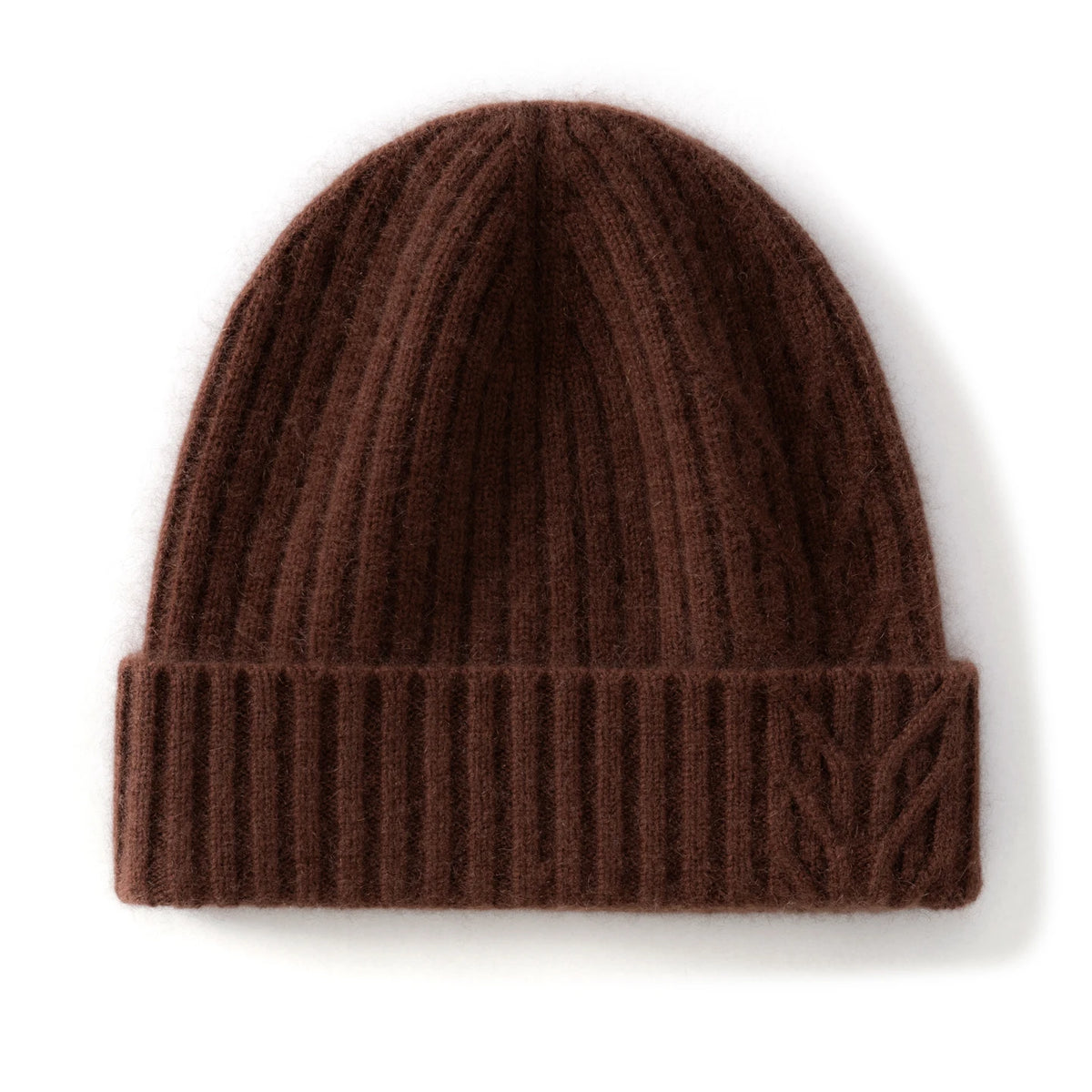 Gorros de Cachemira de calidad 100% para mujer, gorro de invierno para mantener el calor al aire libre, gorros de punto acanalados informales, gorros con calavera de Color sólido para mujer