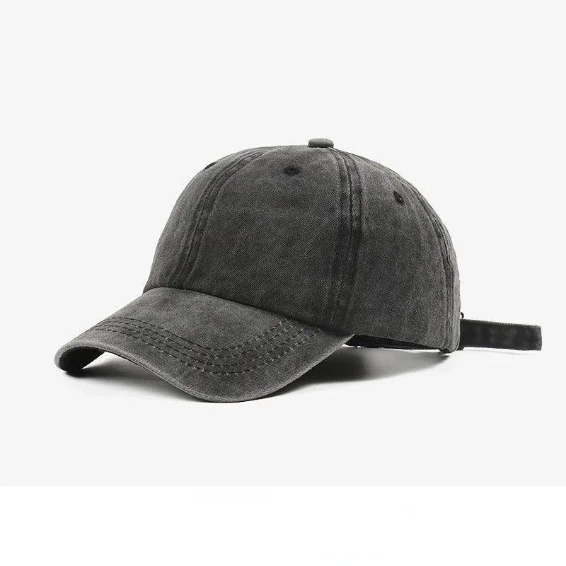 Gorra de béisbol de mezclilla lavada para hombre y mujer, gorra snapback, estilo hip hop vintage, color sólido, estilo casual deportivo para exteriores