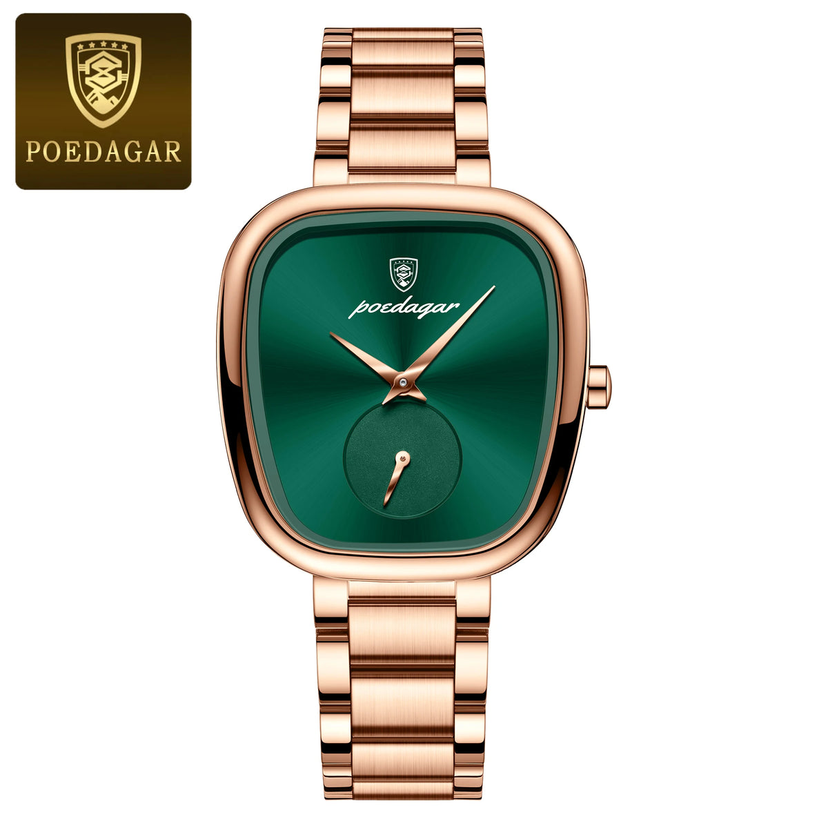 Reloj de pulsera original y exquisito para dama POEDAGAR, reloj de cuarzo resistente al agua de acero inoxidable, reloj de moda elegante para mujer
