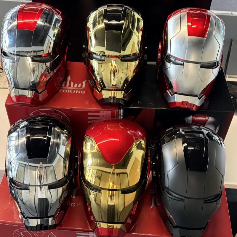 Casco de Iron Man KBGO, Juguete Eléctrico Mk5 Actualizado, Mk17, Control por Voz de Jarvis, Modelo con Apertura y Cierre Automático, Colección de Máscaras