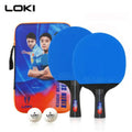 Juego de 2 raquetas de tenis de mesa Loki K5000 profesionales, juego de palas de Ping Pong originales con 2 bolas y bolsa de almacenamiento para principiantes