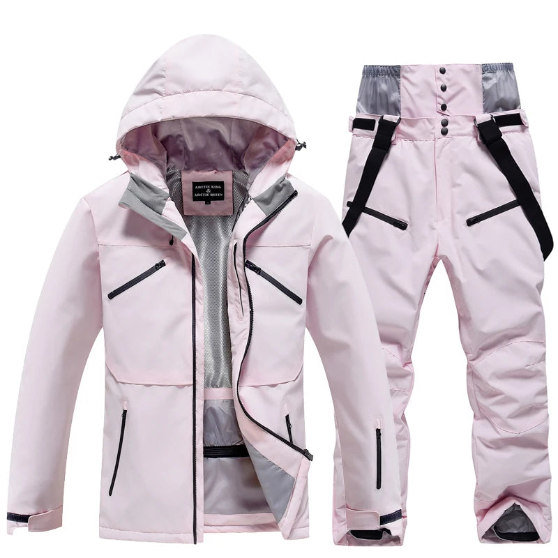 Conjunto de traje de esquí impermeable para hombre y mujer, traje de nieve, conjunto de chaqueta y pantalón de esquí, ropa de exterior, snowboard, en general
