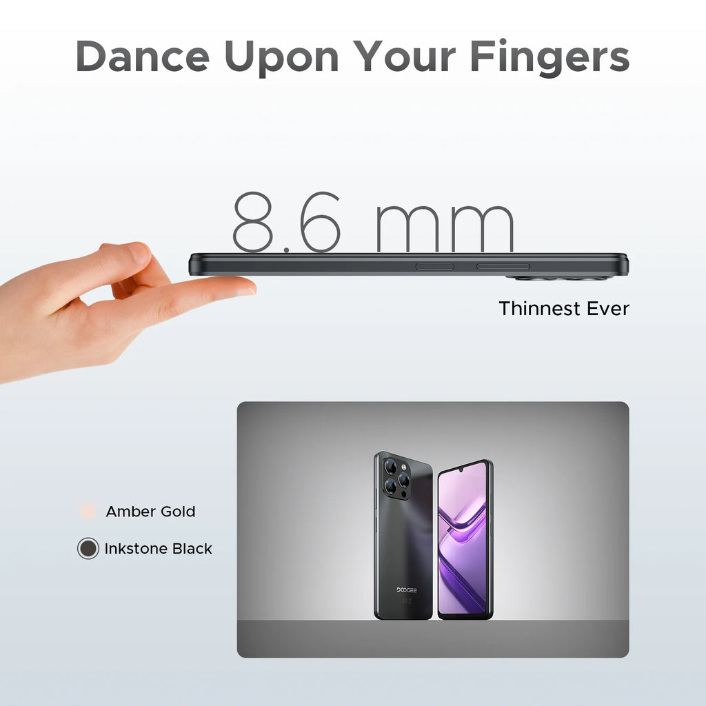Versión global DOOGEE Note58 Pro Smartphones Android 15 32 GB RAM ROM batería 6250 mAh pantalla grande HD "Teléfono