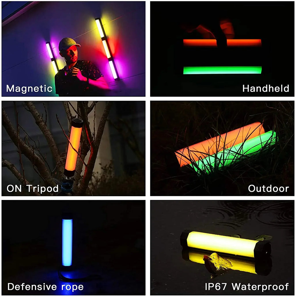 LUXCEO-luces de vídeo P200, lámpara de Control por aplicación de tubo RGB IP67, palo de iluminación LED para fotografía a prueba de lluvia para Tiktok/Vlog/grabación en vivo