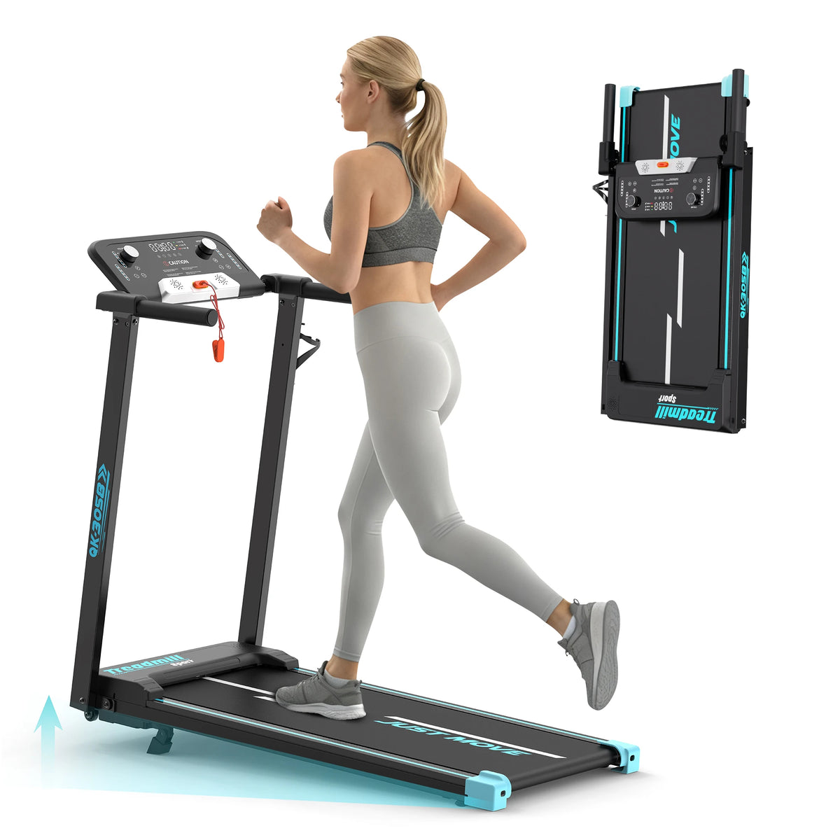 Cinta de correr plegable Y-RAIN para uso doméstico, motor de 3,0 CV, velocidad de 1 a 12 km/h, cinta de correr plegable con inclinación del 10 %, altavoz Bluetooth, pantalla LED, capacidad máxima de 150 kg, ideal para el h