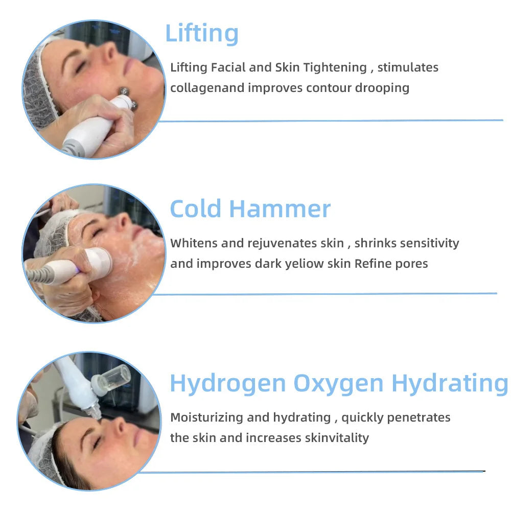 Skinterest 6/7 en 1 multifuncional agua Coagulationo Xyhidrógeno Micro molinillo H2o2 cuidado de la piel Facial y máquina de limpieza Beaut