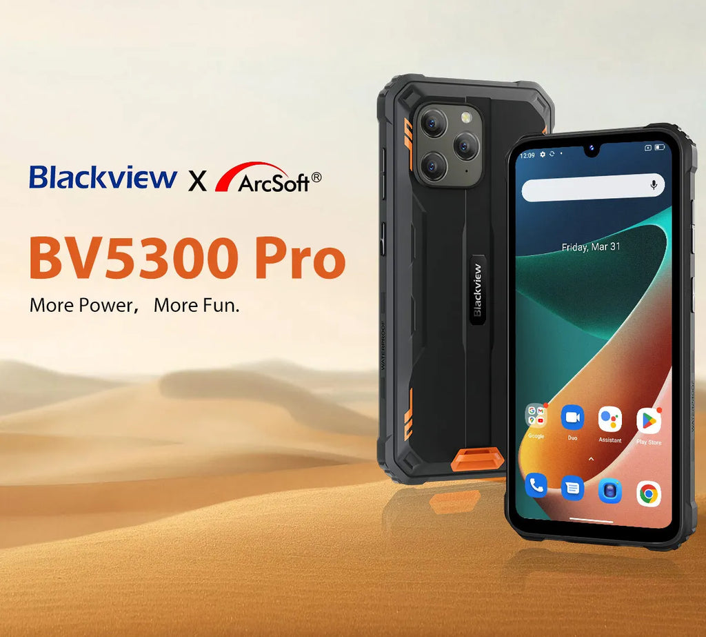 Teléfono resistente Blackview BV5300 PRO, pantalla HD de 6,1", batería de 6580 mAh, 4 GB de RAM y 64 GB de ROM, resistente al agua y al polvo IP68 IP69K