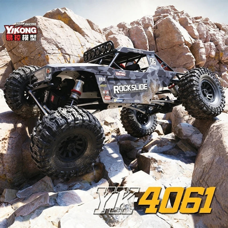 Yikong Yk4061 Rc Rock Crawler, vehículo todoterreno eléctrico 4x4 a escala 1:6, modelo de coche de control remoto con centro de gravedad bajo.