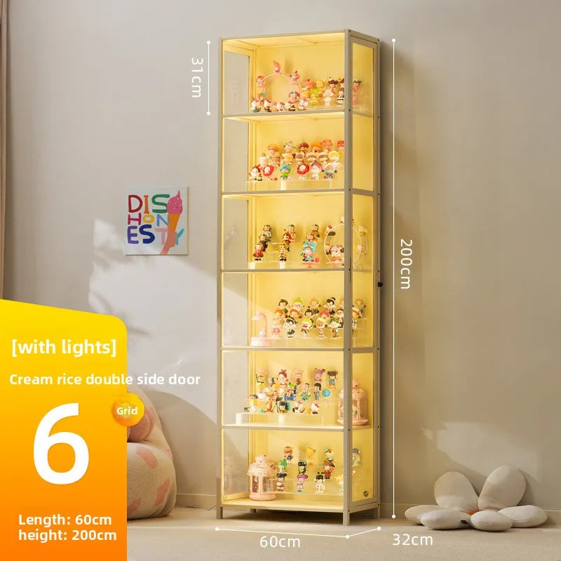Vitrina de exhibición de madera maciza con puerta de vidrio de lujo, a prueba de polvo, diseño para modelos de cajas ciegas, gabinete de almacenamiento.
