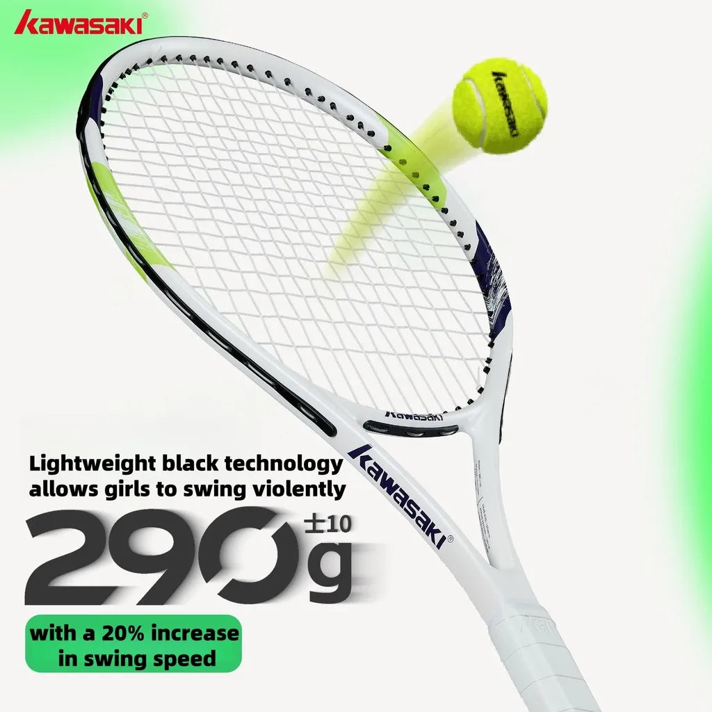 Juego de raquetas de tenis ligeras Kawasaki, juego de raquetas compuestas de carbono KD1 y PD1, juego de entrenamiento profesional para principiantes para hombres y mujeres