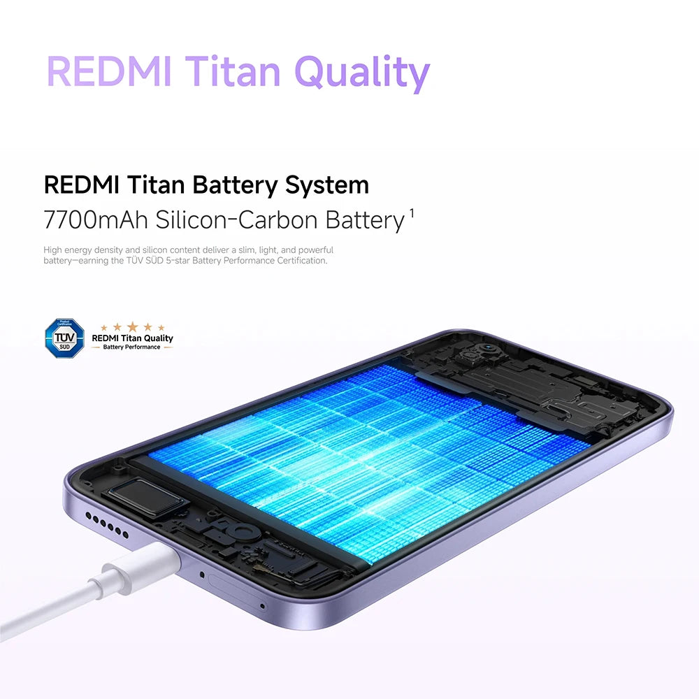 Versión global del smartphone Redmi Note 17 5G, pantalla AMOLED de 6.99", batería de 7700 mAh, potente procesador Snapdragon 4 Gen 4, Corning Gorilla Glass 7i, con tecnología Xiaomi HyperOS