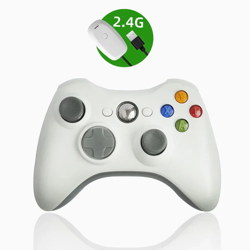 Controlador inalámbrico/con cable para controlador de juego Xbox 360 con Turbo de doble vibración Compatible con Xbox 360/360 Slim y ventana de PC
