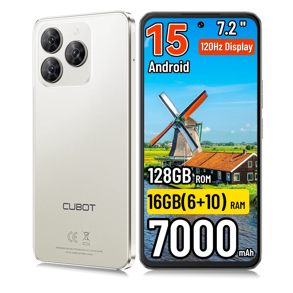 [Envío desde Polonia] Cubot Note 60 7000mAh Smartphone Android 15 7.2'' 120Hz 16GB(6+10GB) RAM 128GB ROM Cámara de 48MP Teléfonos móviles