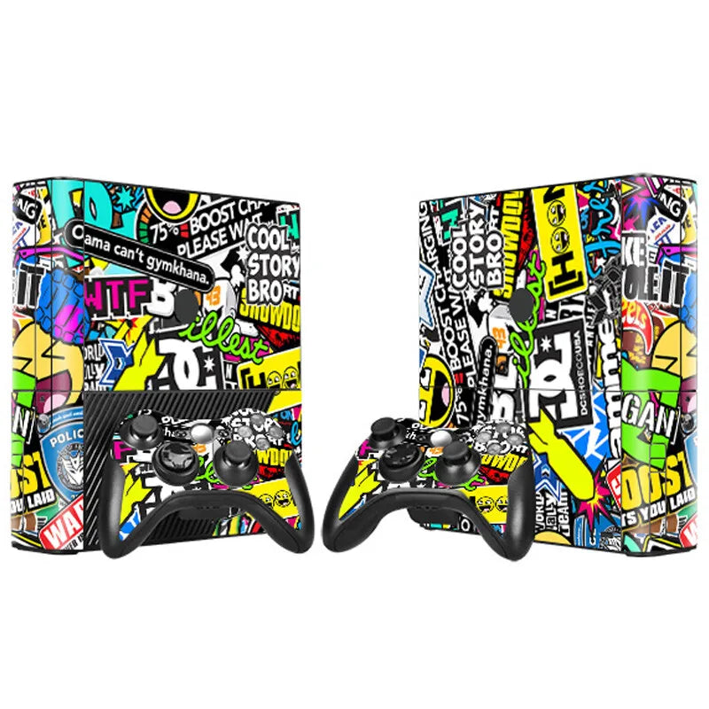 Pegatina Personalizada con Diseño a Medida para Consola Xbox 360 E y 2 Controles, Vinilo Decorativo para Xbox 360 E