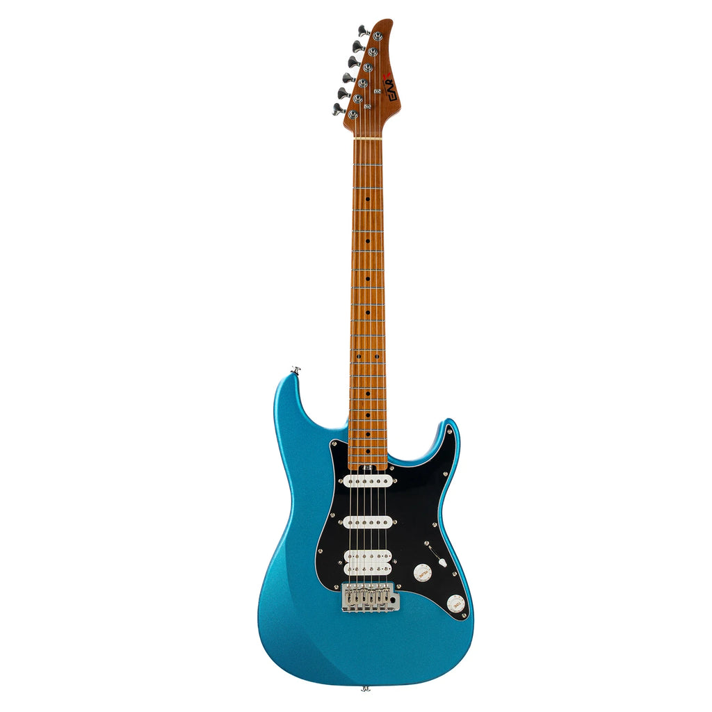 EART Guitar Nexus-S2, guitarra eléctrica HSS de caoba/acero tostado de 25,5"