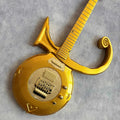 Guitarra eléctrica Gold Prince, cuerpo macizo, sin trastes en el diapasón, herrajes dorados, sistema de trémolo con una sola pastilla y una pastilla doble, guitarra de rock.