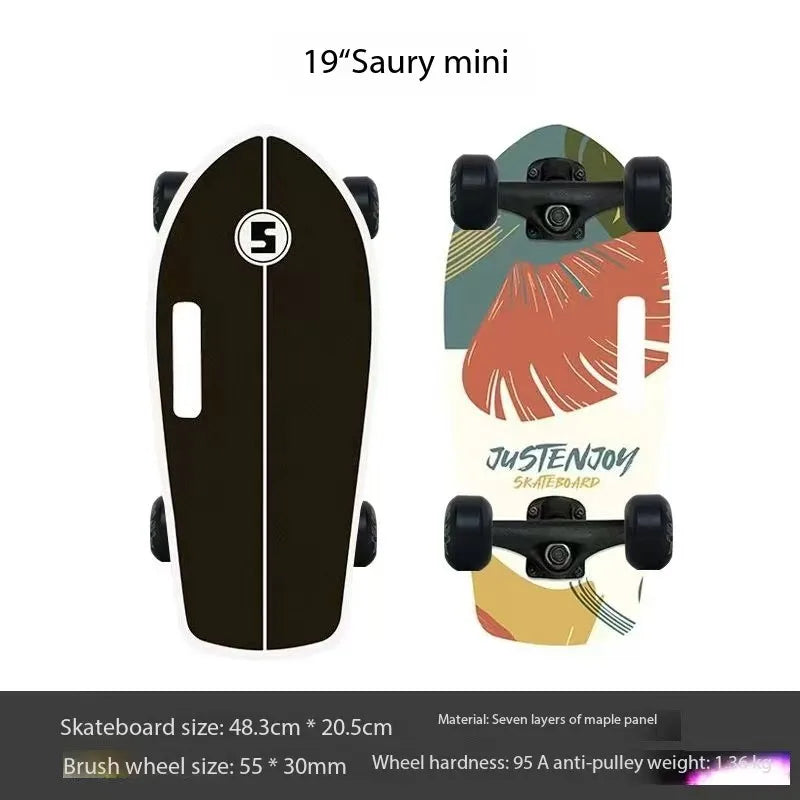 Mini monopatín portátil de 19 pulgadas, monopatín completo de arce, tabla de patín Drift Cruiser de alta velocidad para niños, adultos, principiantes, perro mascota