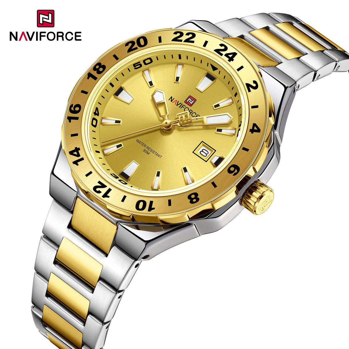 Relojes de lujo para hombre NAVIFORCE, reloj deportivo de cuarzo resistente al agua, reloj de pulsera militar con correa de acero inoxidable, Relogio Masculino