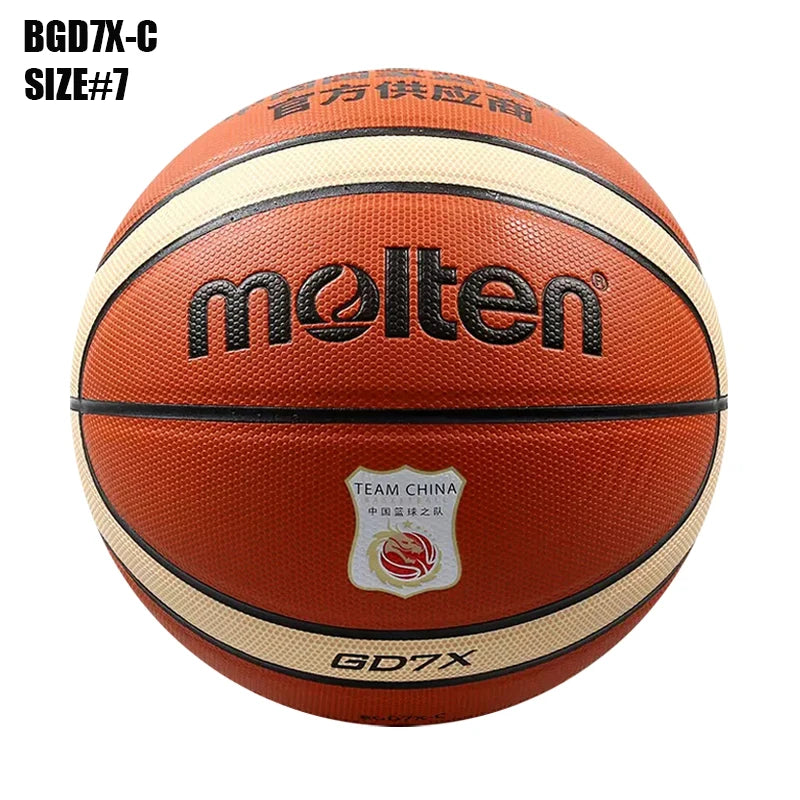 Balones de Baloncesto Originales Molten 2027, Tamaño 7/6/5, Material PU, para Juegos en Interiores y Exteriores, Entrenamiento, Hombres y Mujeres, Baloncesto