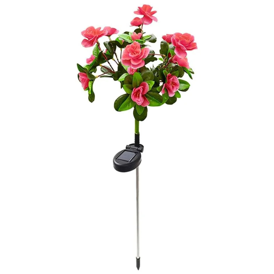 Luces solares LED de flores de azalea impermeables para exteriores, iluminación decorativa de paisaje para césped, patio, jardín y senderos, el mejor regalo
