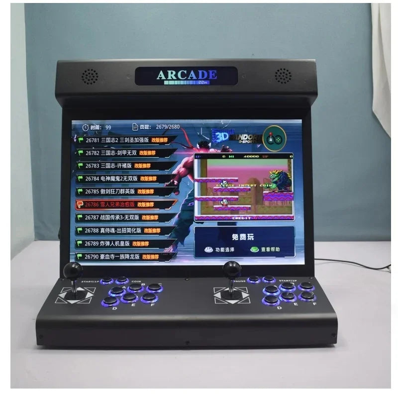 Máquina Arcade de 22 Pulgadas con Pantalla LCD, Bartop S812 3D H3 Pandora Box 23000 en 1, Doble Joystick y Botones, con Ranura para Monedas