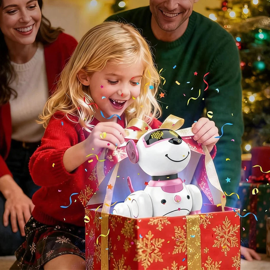Juguete de perro robot interactivo con control remoto, mascota programable con respuesta táctil, seguimiento inteligente, música de baile, 17 modos, juguete STEM para niños