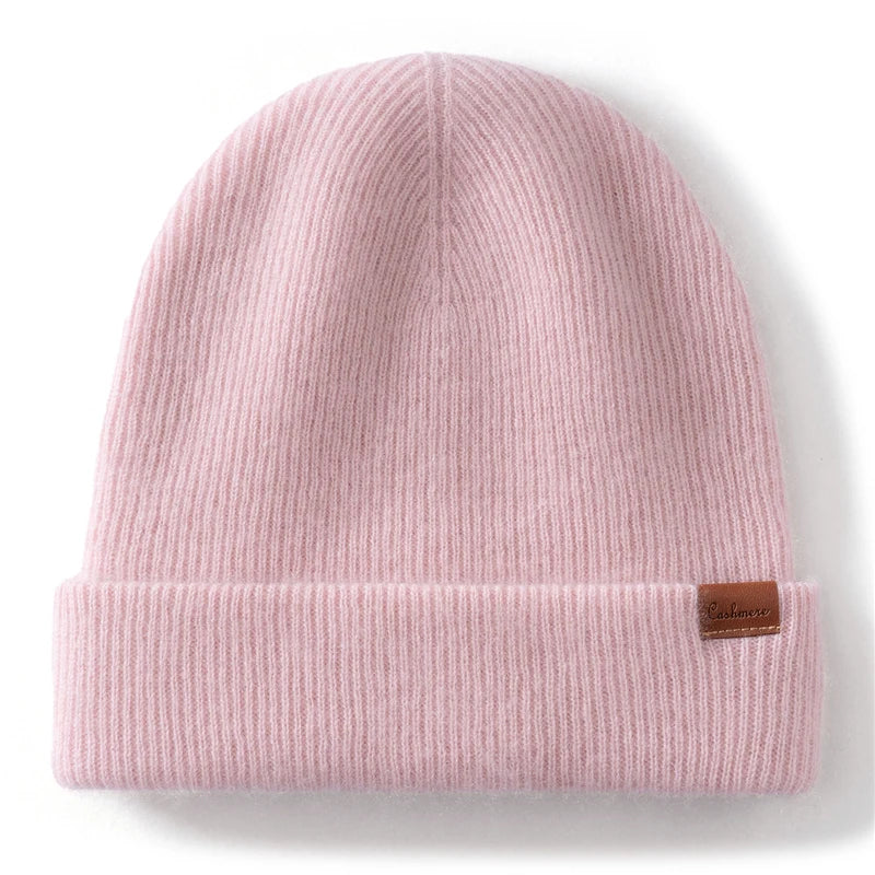 Gorros de invierno para mujeres/hombres, gorros informales para exteriores, gorros tejidos de Cachemira, gorro grueso de dos capas, gorro cálido a prueba de viento para Unisex
