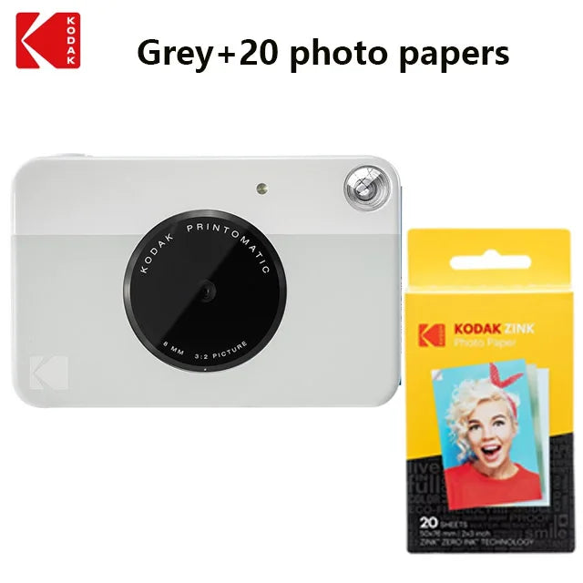 KODAK Printomatic nueva cámara de impresión instantánea Digital ZINK impresión sin tinta Color papel fotográfico impresión Flash + juego de 40 películas