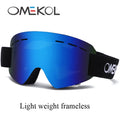 OMEKOL, gafas de esquí de seguridad antiniebla sin marco ligeras para hombres y mujeres, gafas de Snowboard para nieve, gafas para moto de Motocross y moto de nieve
