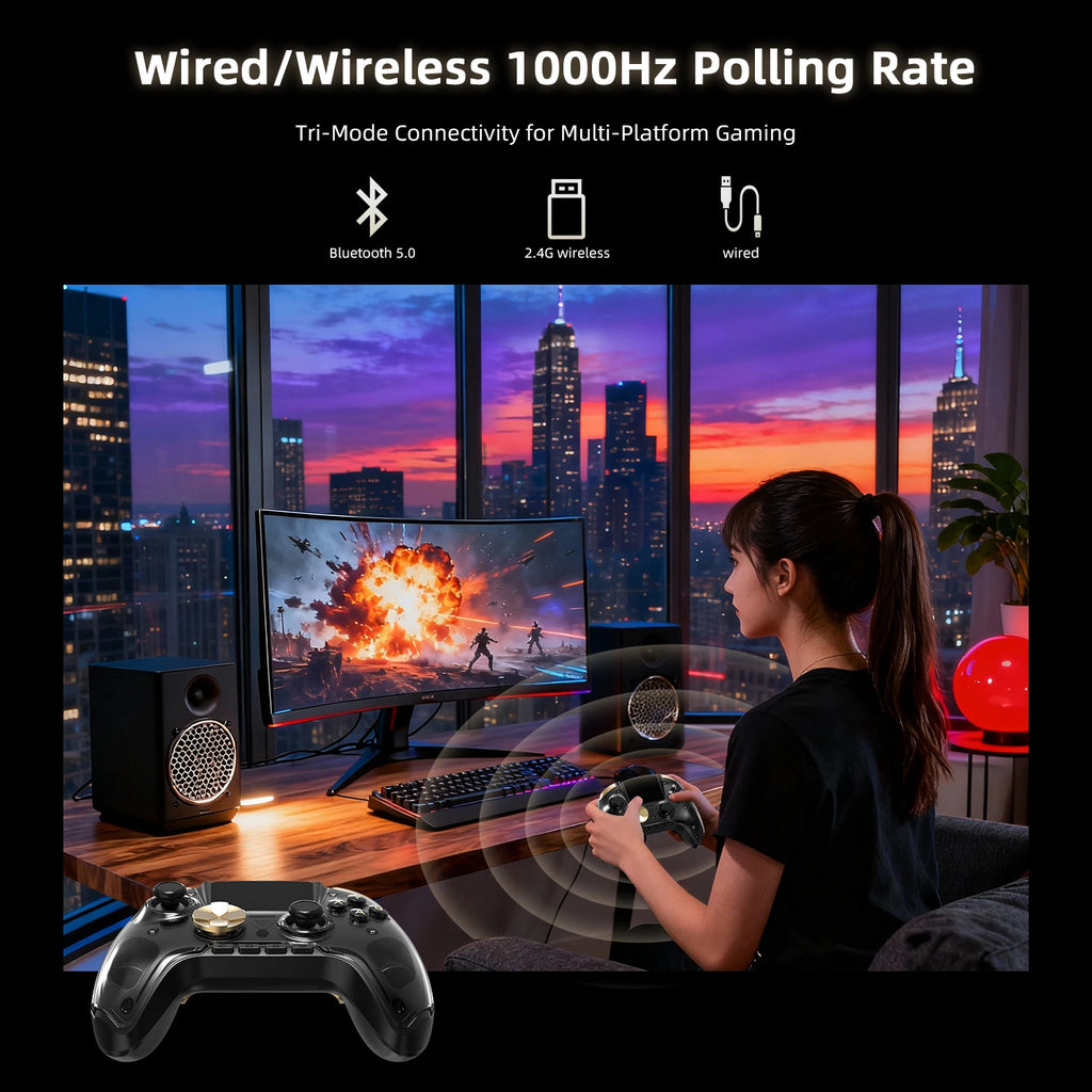 Controlador de Juegos Retro ANBERNIC RG G01 con Gatillos de Efecto Hall, Bluetooth/Con Cable/Inalámbrico, Gamepad XBOX para PC, Android, iOS, Steam, Linux