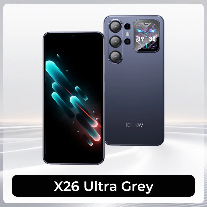 Smartphone HOTWAV X26 Ultra Android 16 ultrafino, pantalla grande de 6.75'' a 120Hz, Cyber Island, cámara de 13MP, 6GB RAM, 128GB ROM, batería de 5160mAh, carga rápida de 18W, ligero, 4G global, WiFi 6 y Bluetooth 5.4