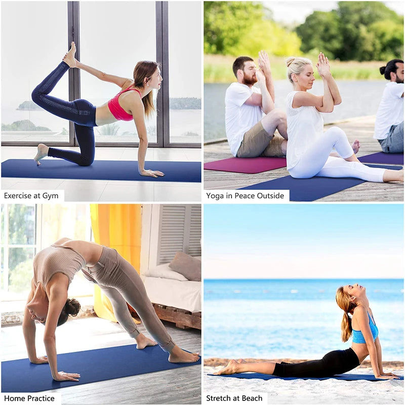 Esterilla de Yoga de TPE con línea de posición, almohadilla de ejercicio deportiva de doble capa antideslizante de 6mm para principiantes, gimnasio en casa, Fitness, gimnasia y Pilates