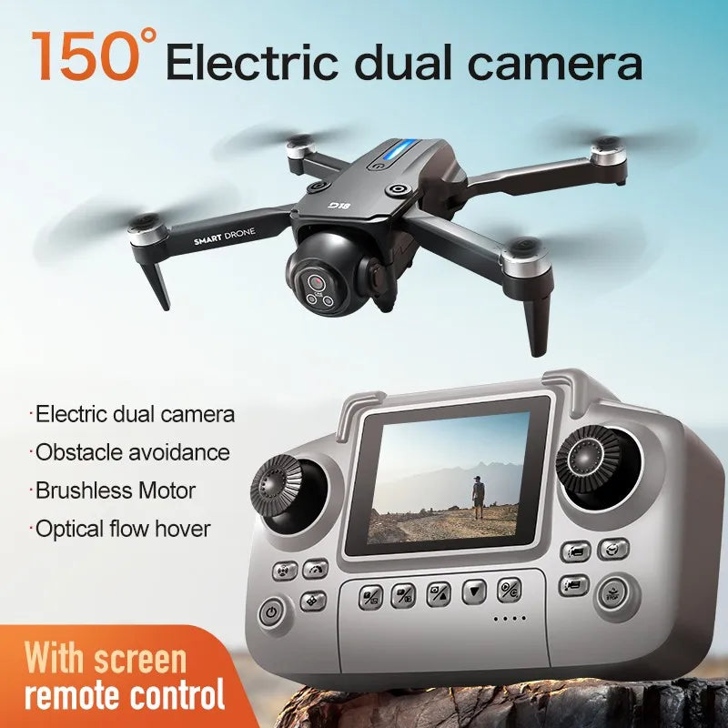 Dron OnePlus D18 con Cámara Dual 8K Aérea HD, Evitación Inteligente de Obstáculos, Motor sin Escobillas, GPS de Retorno y Control Remoto con Pantalla