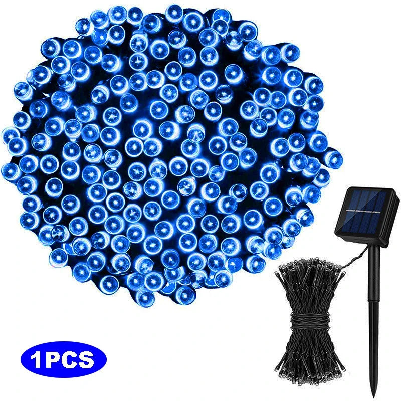 1/2pcs Solar String Lights 100 LED Waterproof 8 Lighting Modes for Courtyard Garden Tree Party Christmas Halloween Decorations