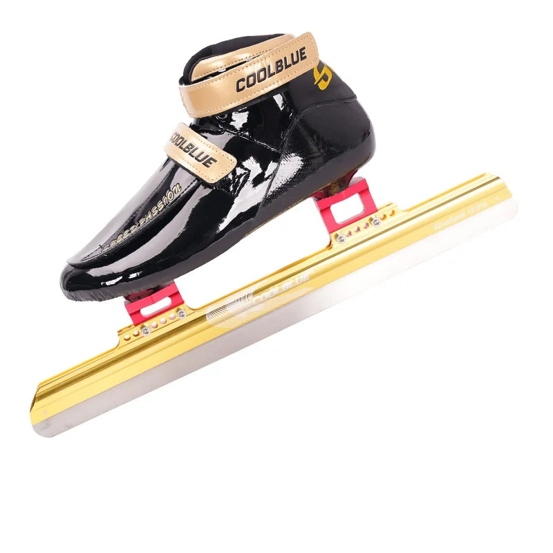 COOLBLUE, patines de hielo profesionales de pista corta, zapatos de 430mm, 410mm, 380mm, cuchillo de fibra de vidrio, Patines de velocidad en línea 60-62, hoja de hielo