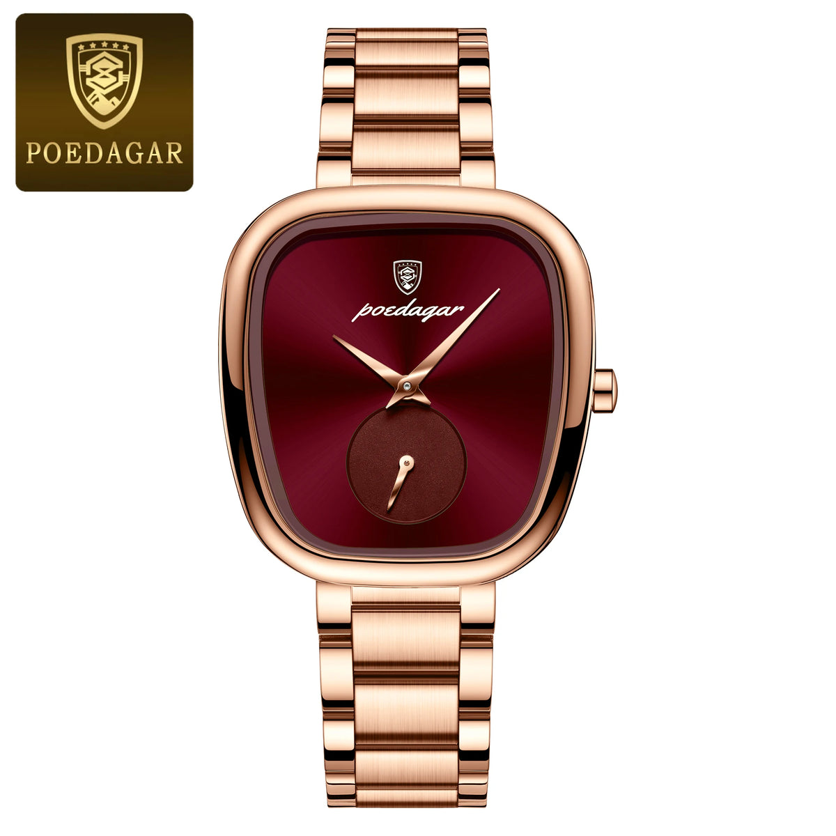 Reloj de pulsera original y exquisito para dama POEDAGAR, reloj de cuarzo resistente al agua de acero inoxidable, reloj de moda elegante para mujer