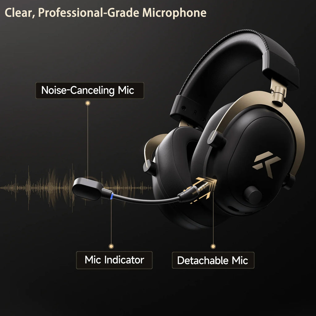 Auriculares negros con micrófono desmontable y cancelación de ruido