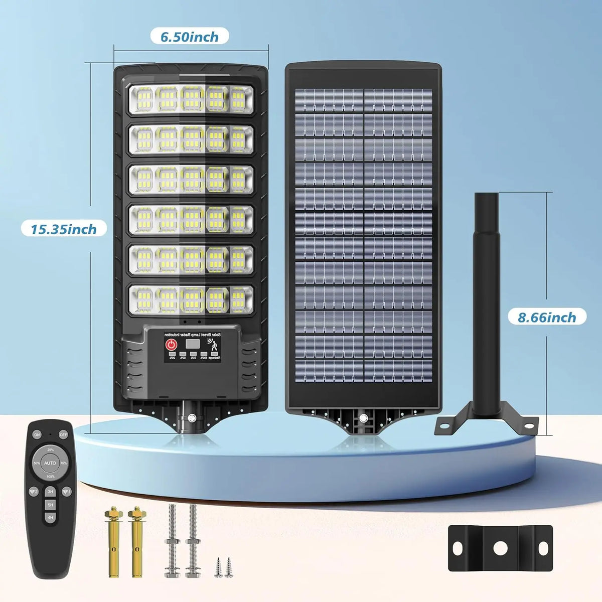 2/1 uds. Farola solar para exteriores, resistente al agua, con sensor de movimiento, luz de inundación LED alimentada por energía solar para estacionamiento exterior